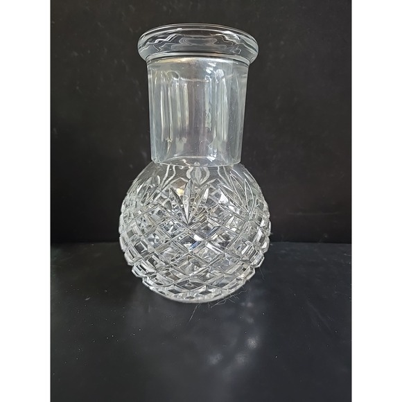 Vintage Cut Glass  Tumble Up Bedside Water Carafe Heavy Beautiful - Picture 1 of 4